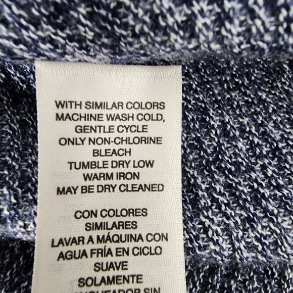 Chicos Sweater Womens Size 2 Large Cashmere Blend Blue Marled Cowl Turtleneck - Picture 8 of 9